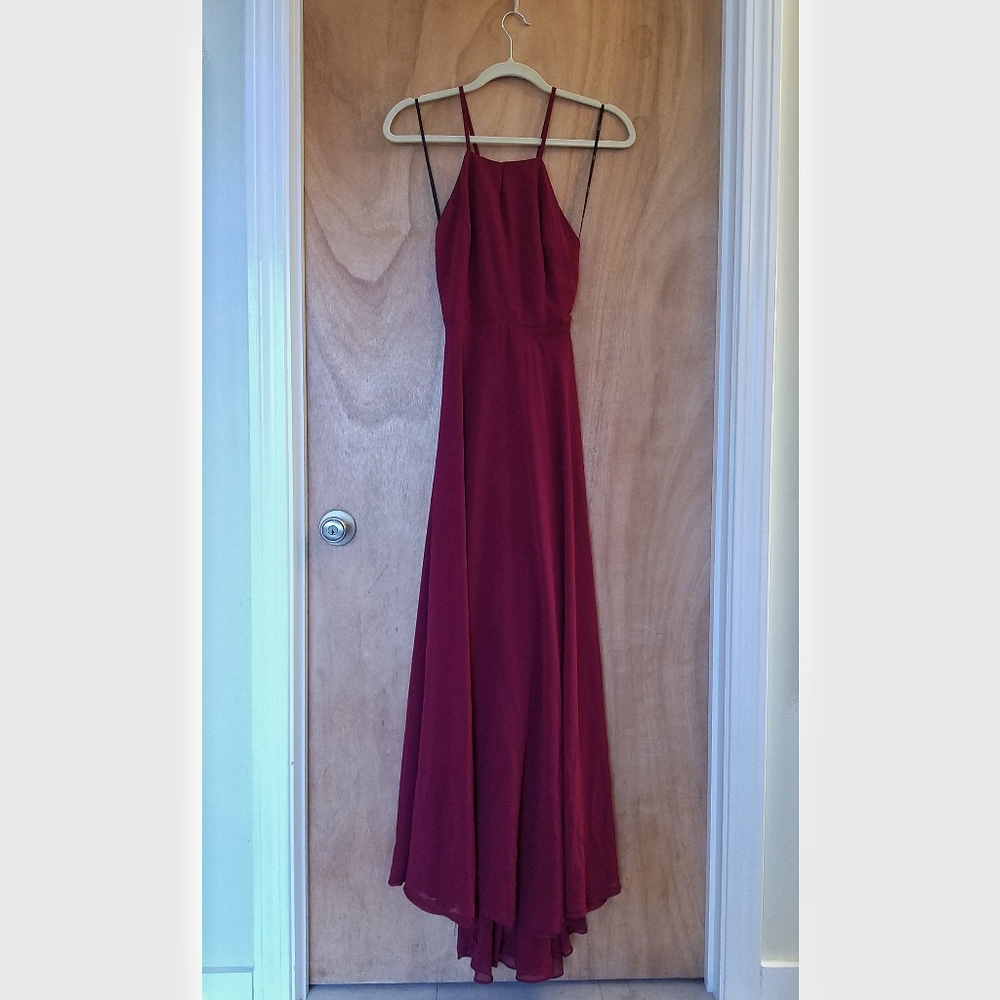 Lulu's Mythical Kind of Love Wine Red Maxi Dress